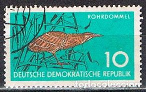 Stamps: ALEMANIA ORIENTAL IVERT Nº 404, AVES Y SU HABITAT: Avetoro y carrizo, usado